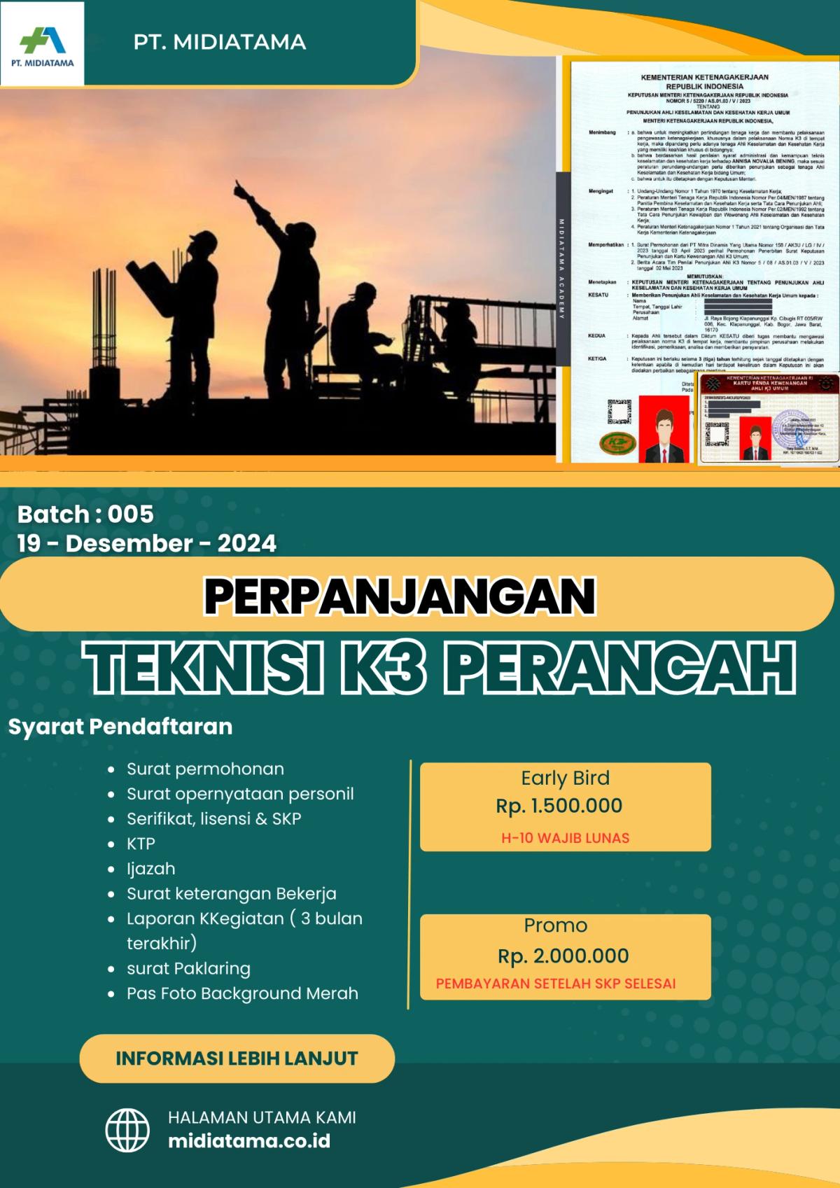 Teknisi K3 Perancah Batch 5 LISENSI