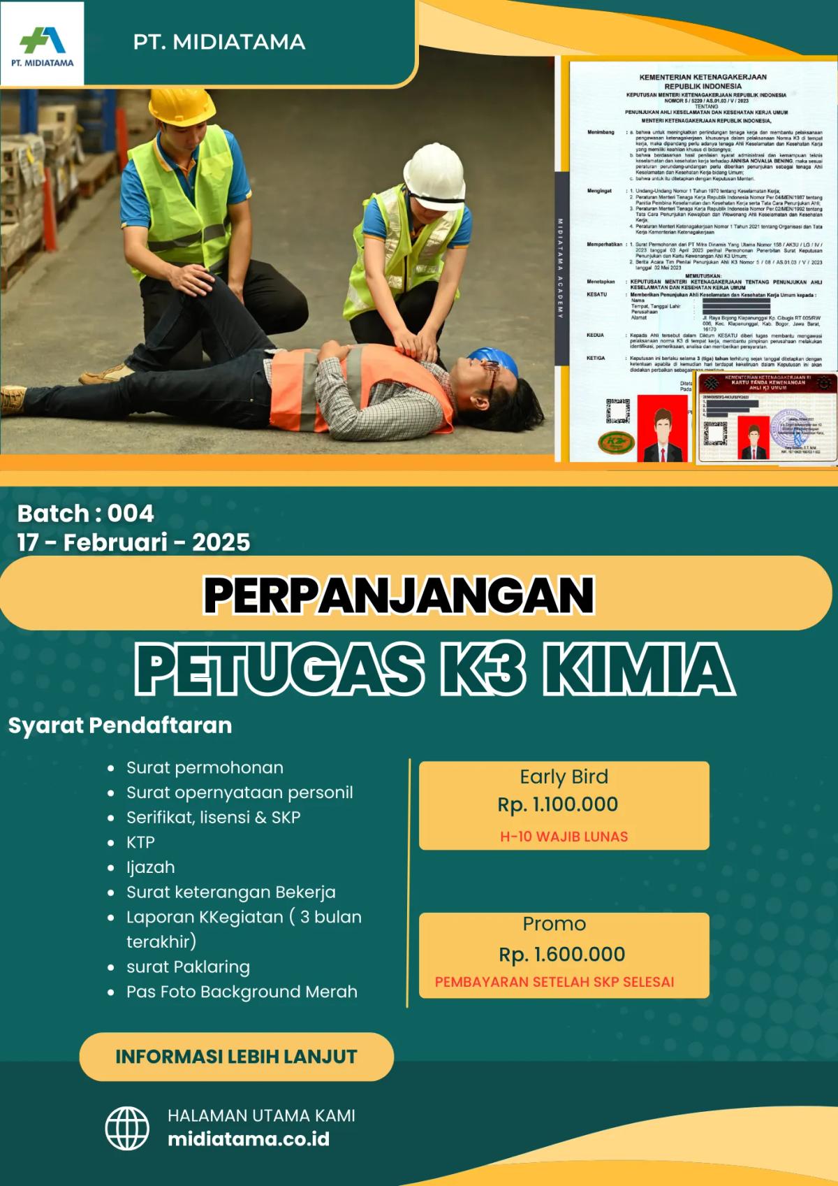 Petugas K3 Kimia Batch 4 LISENSI