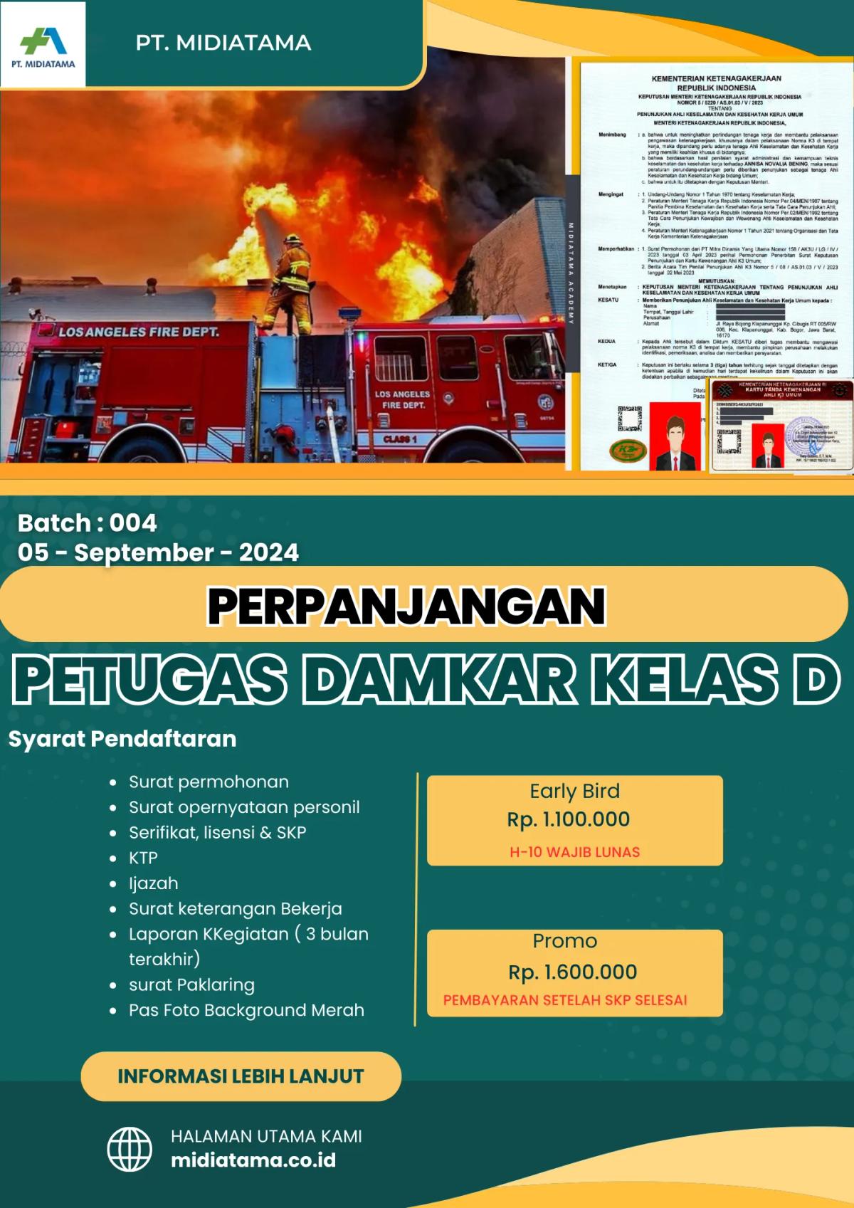 Petugas Peran Kebakaran (Kelas D) Batch 4 LISENSI