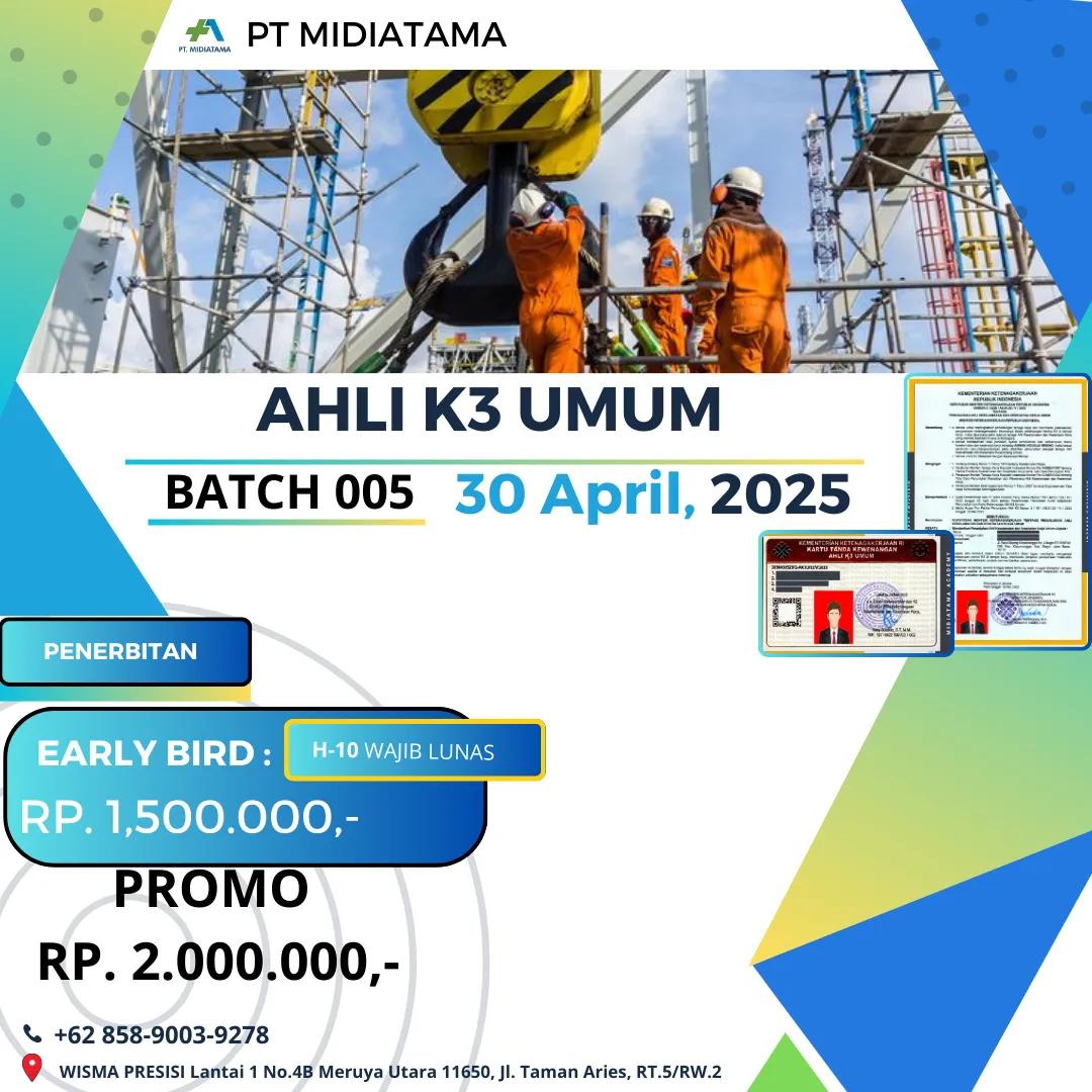 Penerbitan Ahli K3 Umum Kemnaker RI Batch 5 SKP