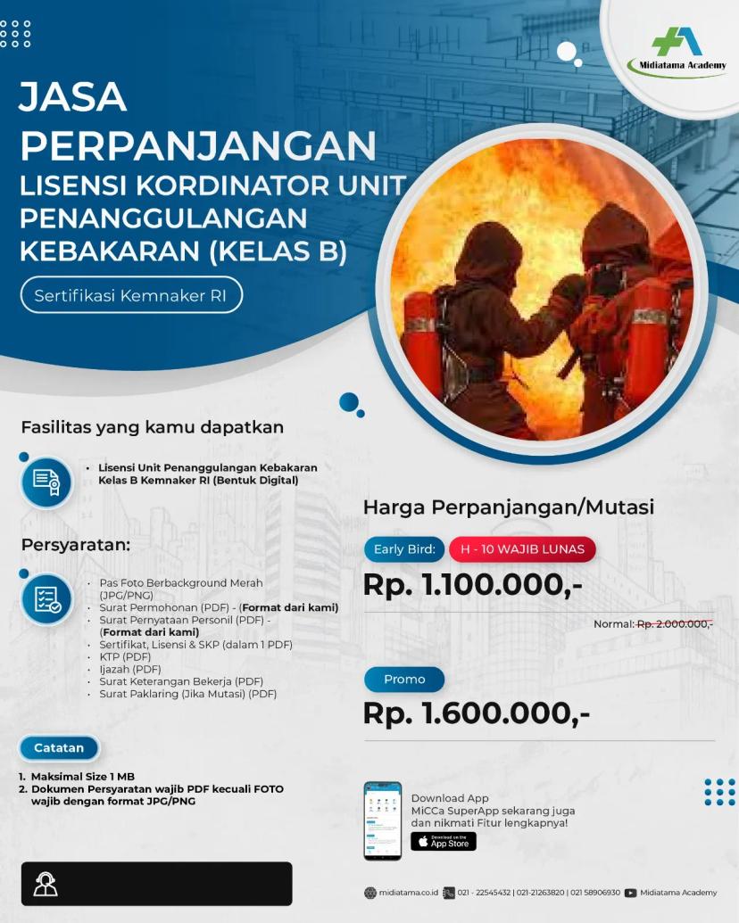 Koordinator Unit Penanggulangan Kebakaran (Kelas B) Batch 4 LISENSI