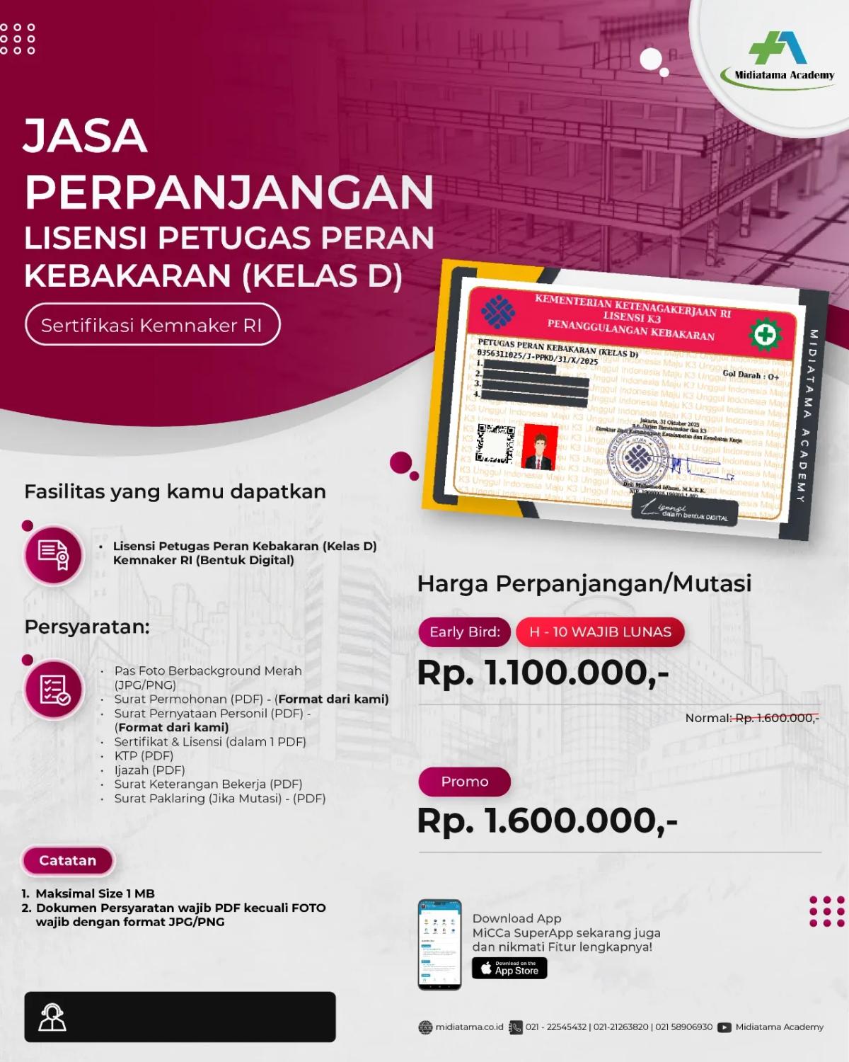 Petugas Peran Kebakaran (Kelas D) Batch 22 LISENSI