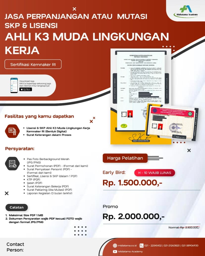 Ahli K3 Muda Lingkungan Kerja Batch 10 SKP