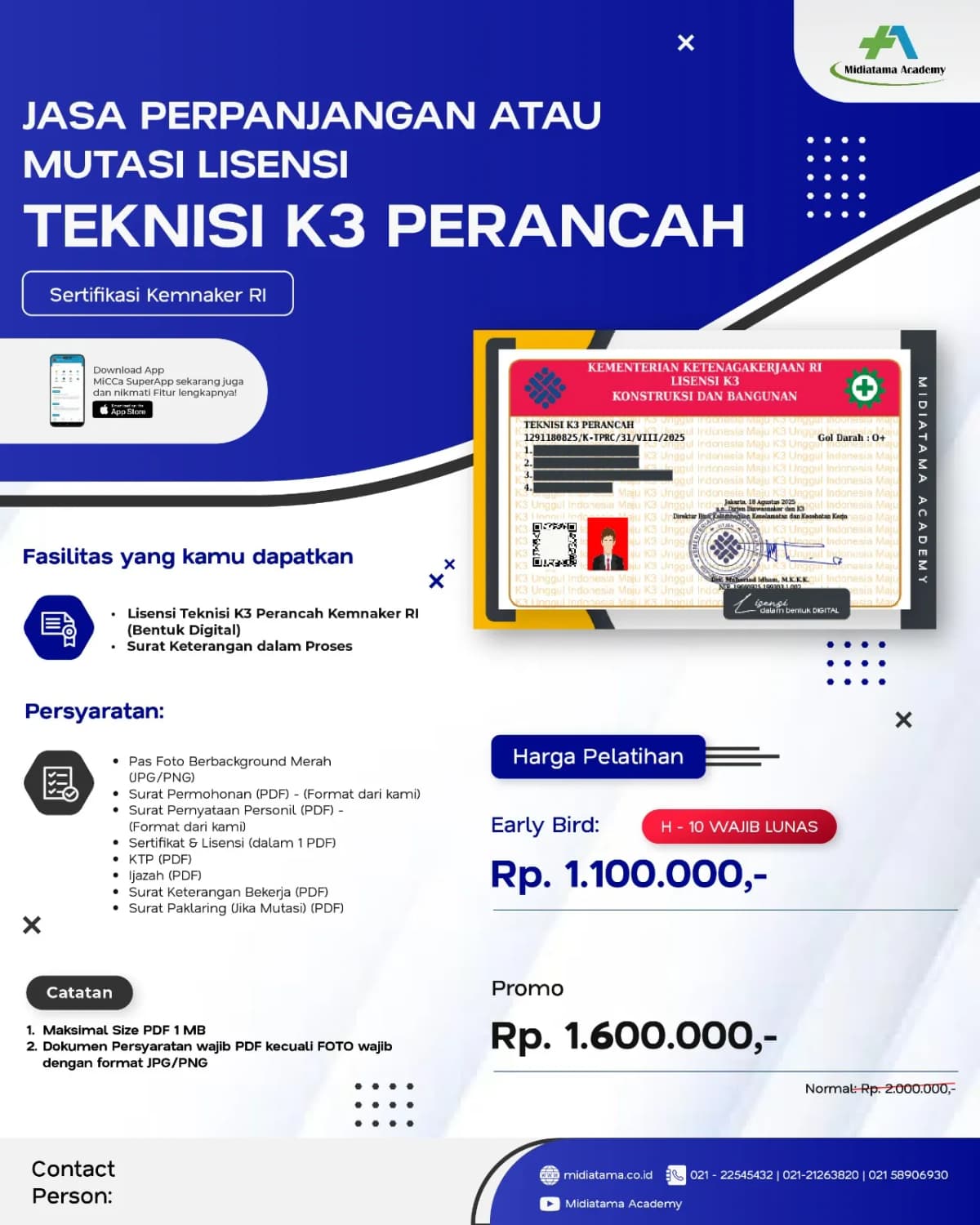 Teknisi K3 Perancah Batch 18 LISENSI