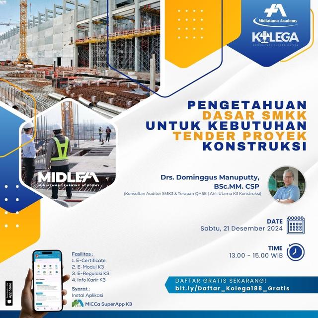 Pengetahuan Dasar SMKK untuk Kebutuhan Tender Proyek Konstruksi Batch 1