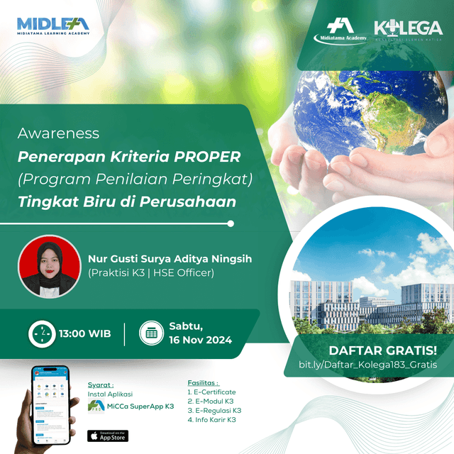 Awareness Penerapan Kriteria PROPER (Program Penilaian Peringkat) Tingkat Biru di Perusahaan Batch 1