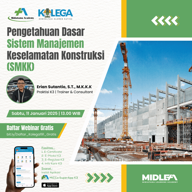 Pengetahuan Dasar Sistem Manajemen Keselamatan Konstruksi (SMKK) Batch 1