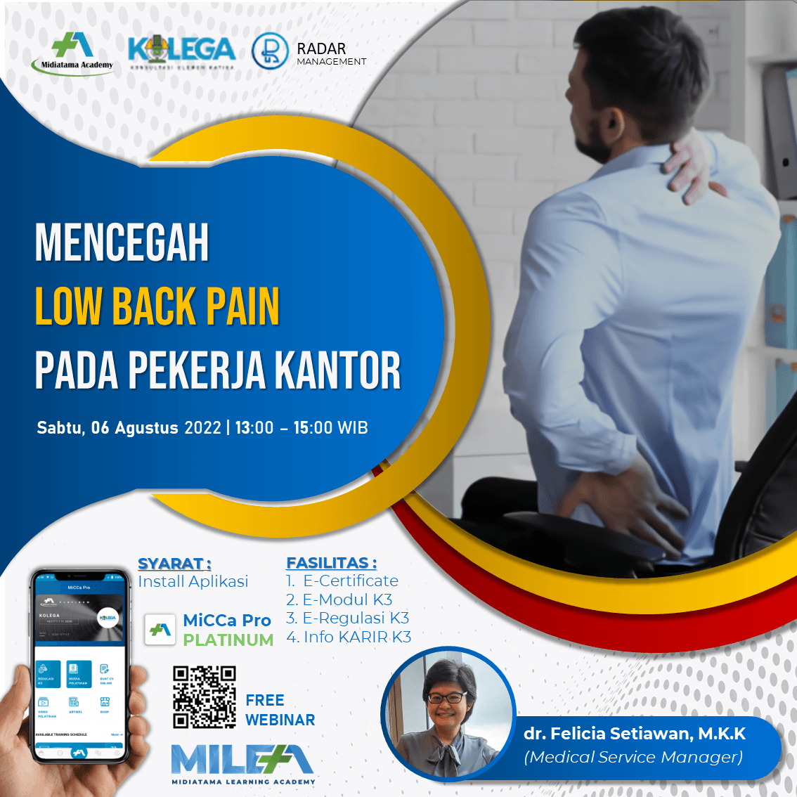 Mencegah Low Back Pain Pada Pekerja Kantor Batch 1
