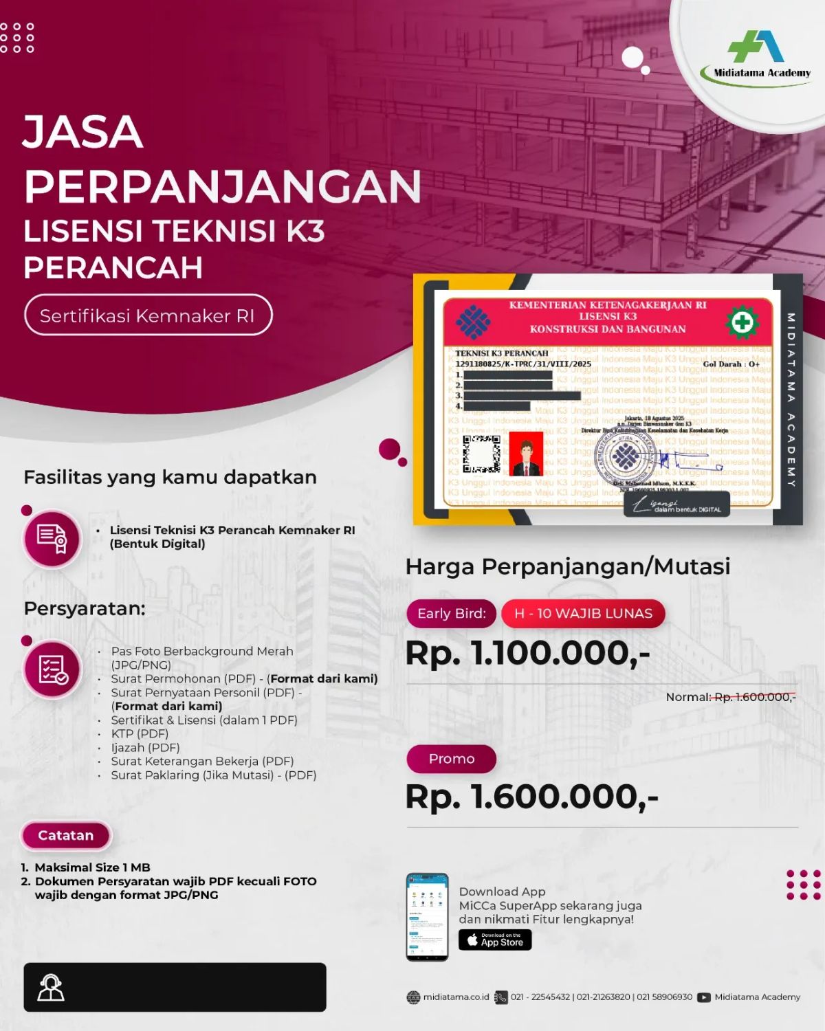 Teknisi K3 Perancah Batch 14 LISENSI