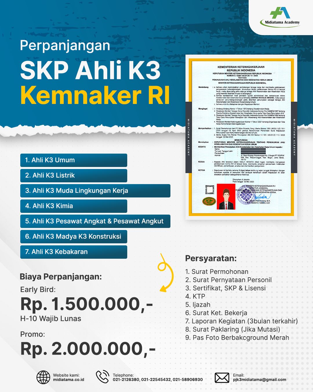 Perpanjangan SKP Ahli K3