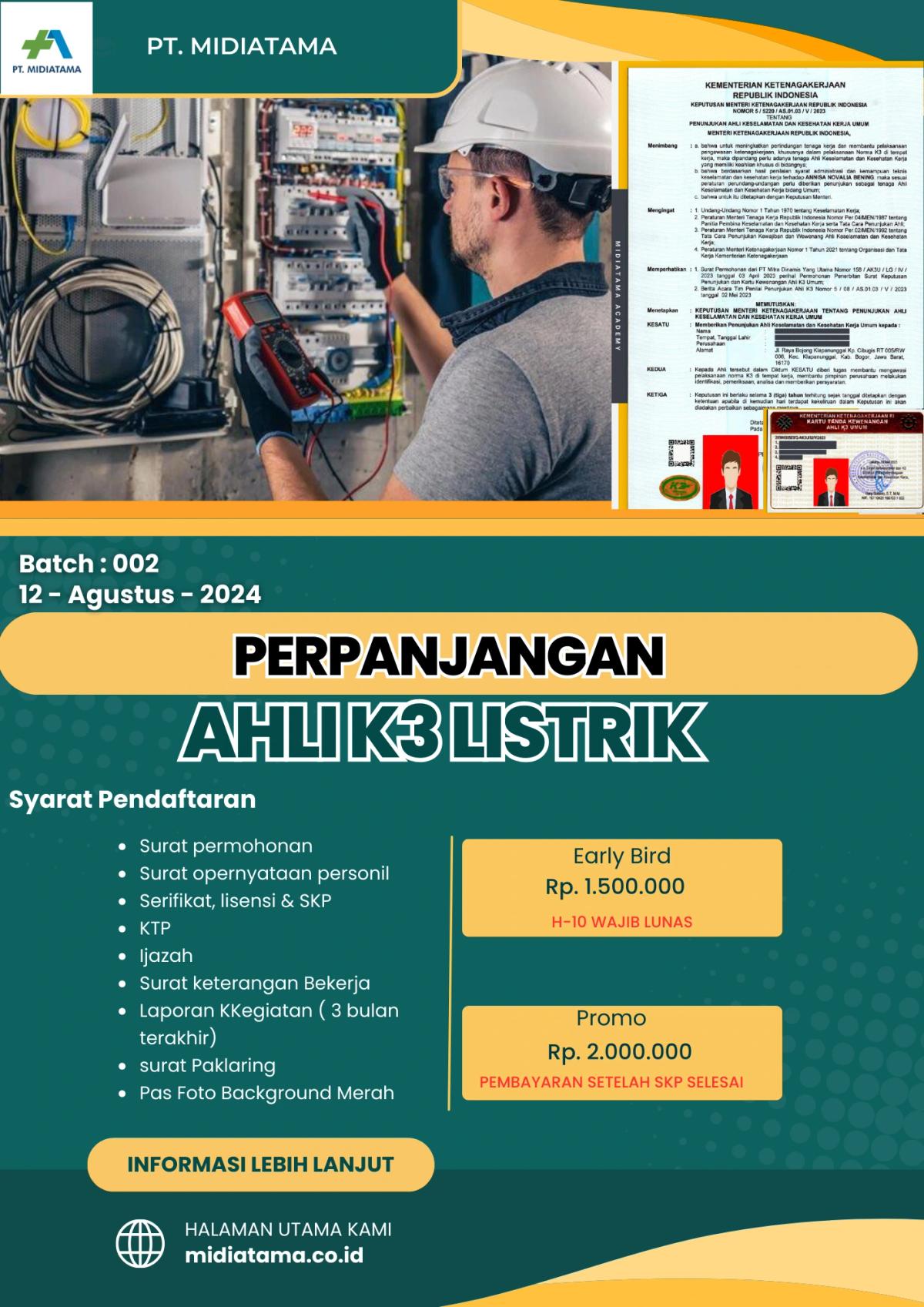 Ahli K3 Listrik Batch 2 SKP