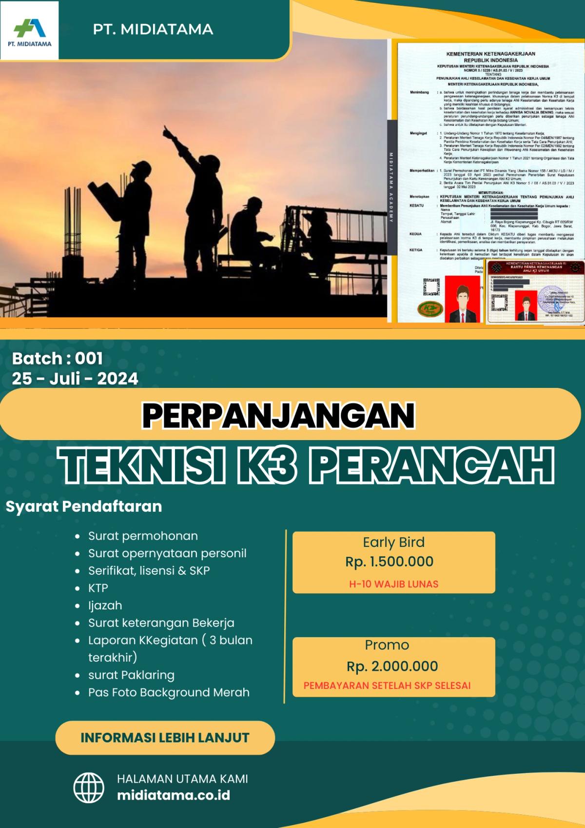 Teknisi K3 Perancah Batch 1 LISENSI