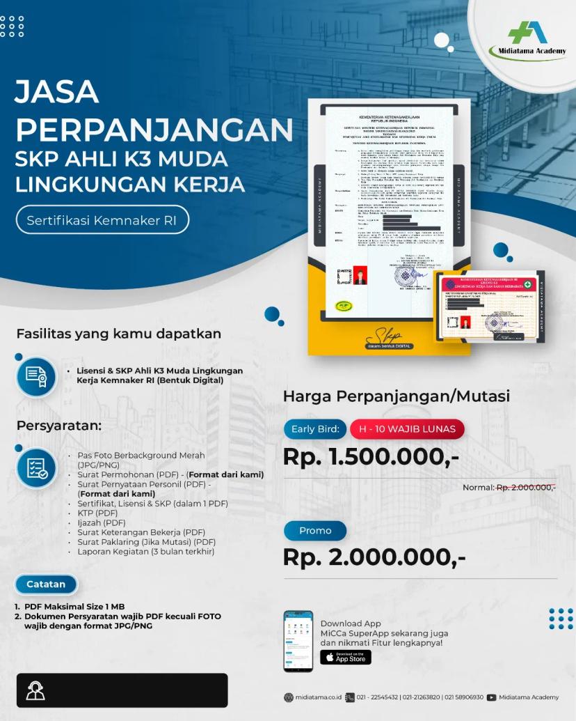 Ahli K3 Muda Lingkungan Kerja Batch 3 SKP