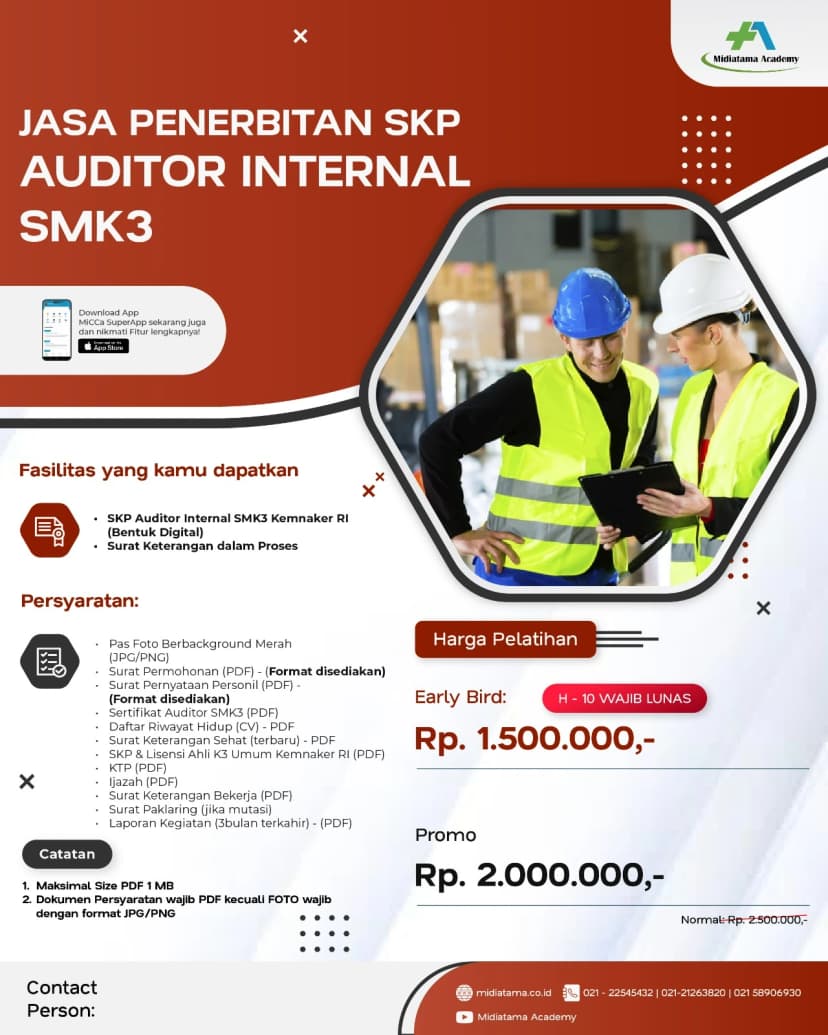 Penerbitan SKP Auditor Internal SMK3 Batch 4 SKP