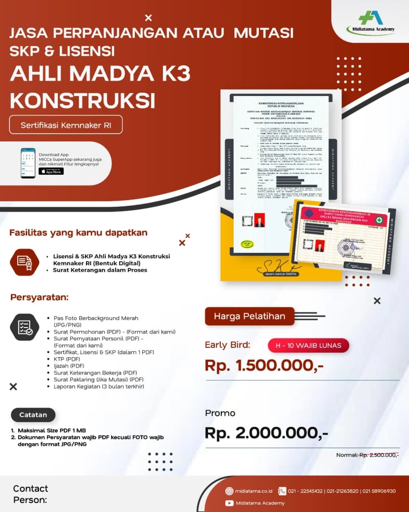 Ahli Madya K3 Konstruksi Batch 9 SKP